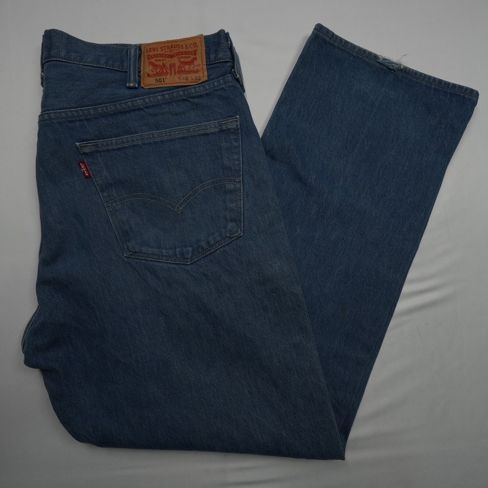 Levi's 501 Jeans Mens 40x32 (fits 37x30) Blue Denim Loose fit baggy leg classic
